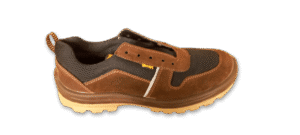 Zapatilla de seguridad Dinámica Marrón GamaX 106GTA-116GTP Vista Superior Vista superior de un par de zapatillas de seguridad GamaX, modelo 106GTA-116GTP, en color marrón de gamuza y tela con suela color crema.