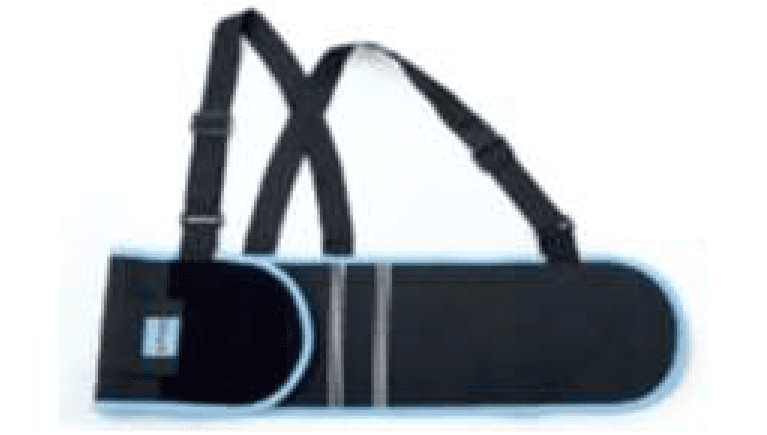 Faja Lumbar Negra GamaX FAJ1 Faja lumbar de seguridad de color negro con tiradores y detalles en azul.