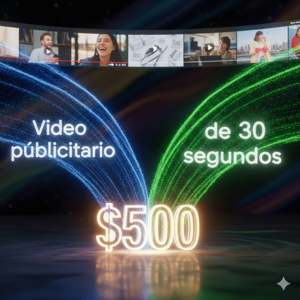Una persona, vista de espaldas, observa un monitor de computadora que muestra el sitio web de 'Hipocampo Argentino', con el texto 'Nuestra meta: 6.000 USD'. Un smartphone flotando al lado del monitor muestra un '15% de descuento'. La imagen simboliza el apoyo a una campaña de la marca a cambio de un descuento.