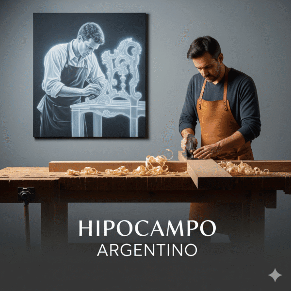 Una persona, vista desde arriba, sujeta una tablet que muestra la interfaz del canal de 'Hipocampo Argentino'. Un letrero de neón que dice 'GRACIAS' y un ícono de cámara brillan sobre el video. La imagen simboliza un agradecimiento visible por el apoyo de un patrocinador.